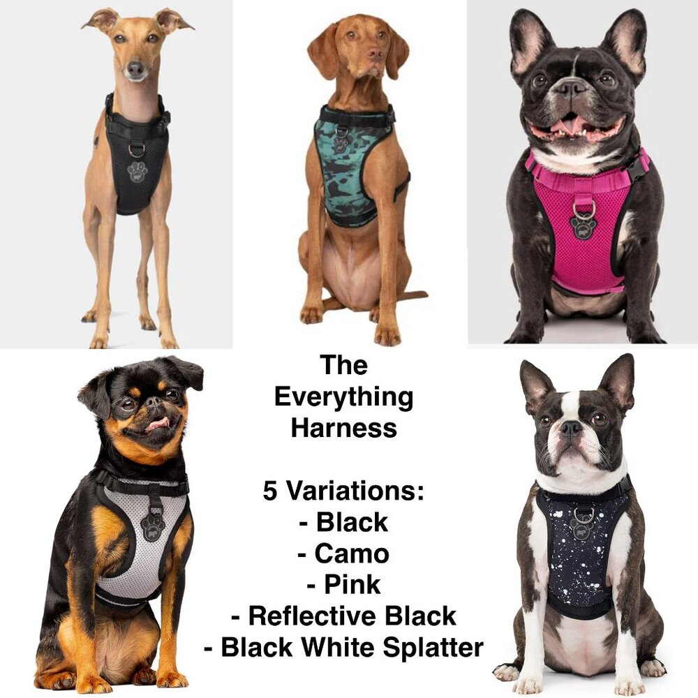 Canada Pooch The Everything Dog Harness -‎ Black Camo Pink Reflective Splatter